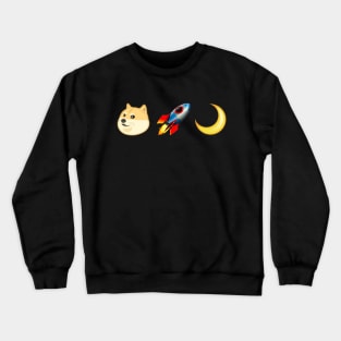 Dogecoin to the Moon emojis Crewneck Sweatshirt